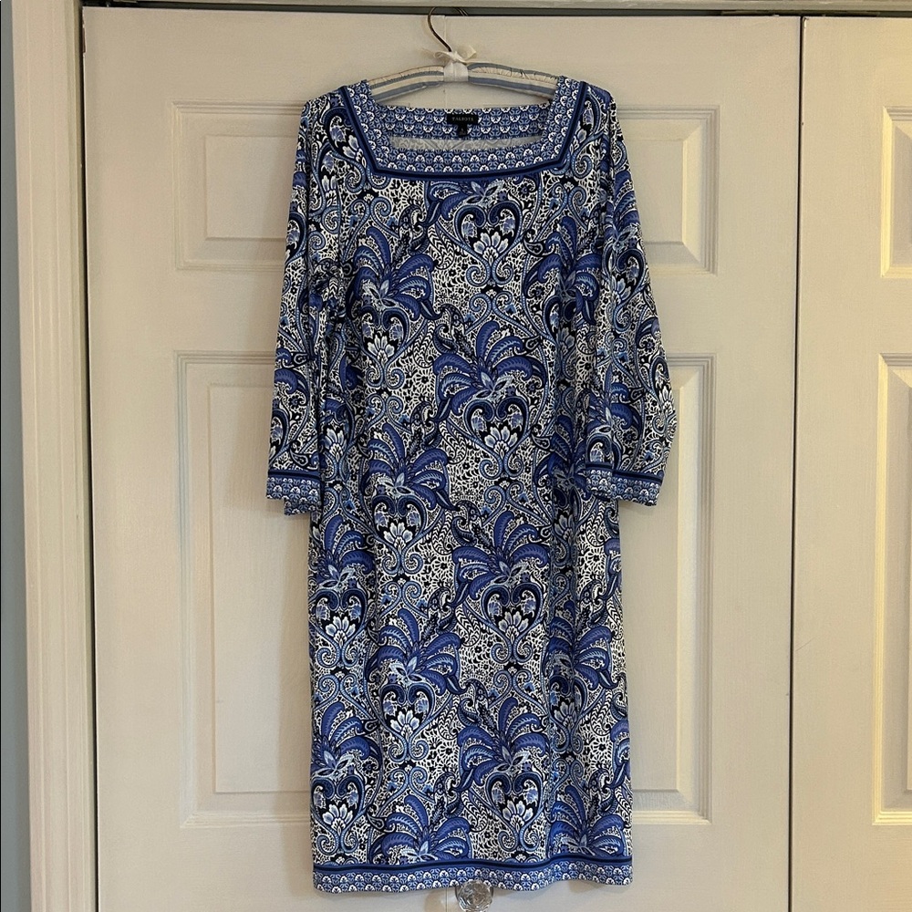 Talbots Floral Blue and White Dress